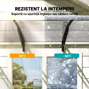 Outsunny Acoperiș din Policarbonat și Aluminiu pentru Balcoane, Ferestre și Uși, Pensilină Exterioară cu Suport din PP, 303x96x27 cm, Transparent 