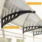 Outsunny Acoperiș din Policarbonat și Aluminiu pentru Balcoane, Ferestre și Uși, Pensilină Exterioară cu Suport din PP, 303x96x27 cm, Transparent 