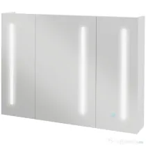 Kleankin Dulap cu Oglindă LED pentru Baie, USB, Raft Reglabil, 90x15x70cm, Alb Lucios | Aosom Romania