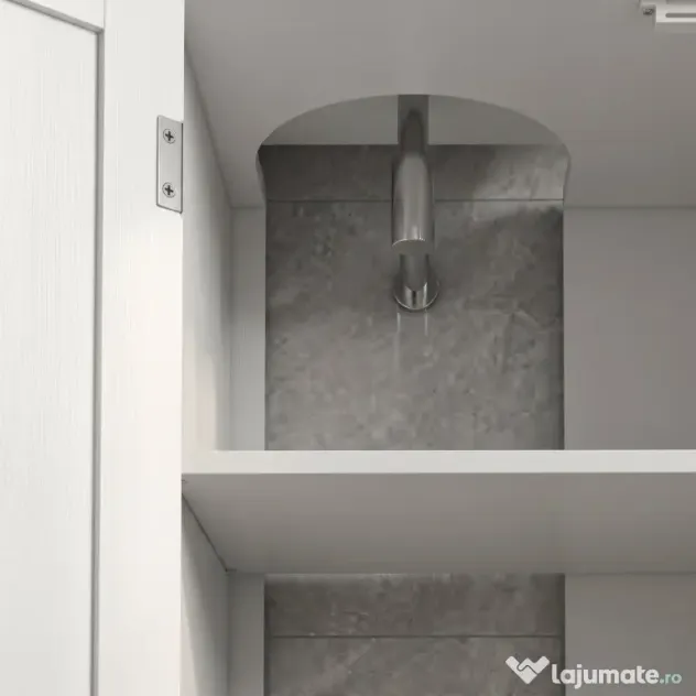 kleankin Dulap Rustic pentru Chiuveta din Baie, Dulap de Depozitare pentru sub Chiuveta cu Usi Duble si Rafturi, Alb