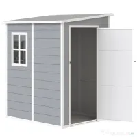 Outsunny Magazie din metal pentru gradina, Gri 
