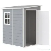 Outsunny Magazie din metal pentru gradina, Gri