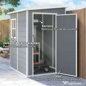 Outsunny Magazie din metal pentru gradina, Gri