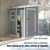 Outsunny Magazie din metal pentru gradina, Gri