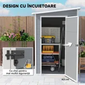 Outsunny Magazie din metal pentru gradina, Gri