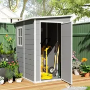 Outsunny Magazie din metal pentru gradina, Gri
