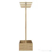 Outsunny Ghiveci din Lemn cu Spalier, Inaltat, Protectie Privata pentru Cultivarea Legumelor, Ton Natural | Aosom Romania 