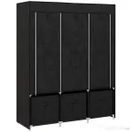 HOMCOM Dulap din Material Textil Pliabil Economisitor de Spațiu 125x43x162,5 cm Negru