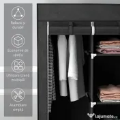 Homcom sifonier Pliabil Textil – Cu Rafturi & Sertare, Ideal pentru Spatii Mici | Aosom Romania 