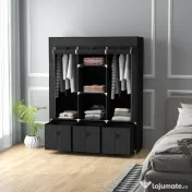 Homcom sifonier Pliabil Textil – Cu Rafturi & Sertare, Ideal pentru Spatii Mici | Aosom Romania 