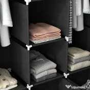 Homcom sifonier Pliabil Textil – Cu Rafturi & Sertare, Ideal pentru Spatii Mici | Aosom Romania 