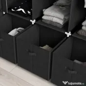 Homcom sifonier Pliabil Textil – Cu Rafturi & Sertare, Ideal pentru Spatii Mici | Aosom Romania 