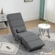 HOMCOM Fotoliu de Masaj cu 8 Puncte Vibrante și Încălzire, 5 Moduri, Temporizator și Telecomandă, Gri | Aosom Romania 