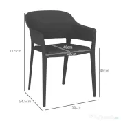 Outsunny Set de 4 Scaune de Grădină Negre, Stivuibile, cu Spătar Înalt și Cotieră, din PP, Stil Modern pentru Exterior | Aosom Romania 