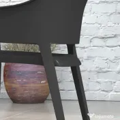 Outsunny Set de 4 Scaune de Grădină Negre, Stivuibile, cu Spătar Înalt și Cotieră, din PP, Stil Modern pentru Exterior | Aosom Romania 