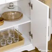 HOMCOM Bufet Modern din MDF și PAL cu Raft Reglabil, Dulap Multifuncțional cu 3 Sertare și 3 Uși, 101x39x82 cm, Alb | Aosom Romania 