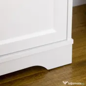 HOMCOM Bufet Modern din MDF și PAL cu Raft Reglabil, Dulap Multifuncțional cu 3 Sertare și 3 Uși, 101x39x82 cm, Alb | Aosom Romania 
