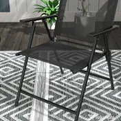 Outsunny Set de Exterior din 3 Piese cu Masă cu Blat din Sticlă și 2 Scaune Pliabile din Plasă, Ф45x50 cm, Gri Deschis | Aosom Romania 