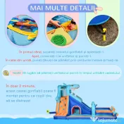 Outsunny Castelul Gonflabil cu Tobogan, Piscină, Perete de Cățărare, Tun de Apă, Parc Acvatic Gonflabil, 440x350x240 cm, Multicolor | Aosom Romania 