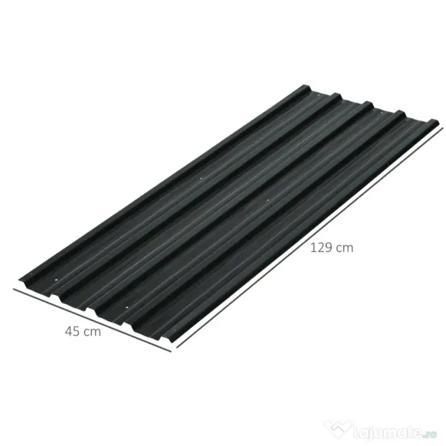 Outsunny Panouri pentru Acoperiș din Oțel, 12 Foi Galvanizate pentru Acoperișuri și Pereți, 129x45 cm, Gri Închis | Aosom Romania