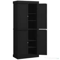 HOMCOM Dulap Înalt de Bucătărie cu 6 Rafturi și 2 Uși, Dulap cu Rafturi Reglabile din Lemn, 76x40,5x184 cm, Alb | Aosom Romania