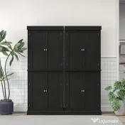 HOMCOM Dulap Înalt de Bucătărie cu 6 Rafturi și 2 Uși, Dulap cu Rafturi Reglabile din Lemn, 76x40,5x184 cm, Alb | Aosom Romania 