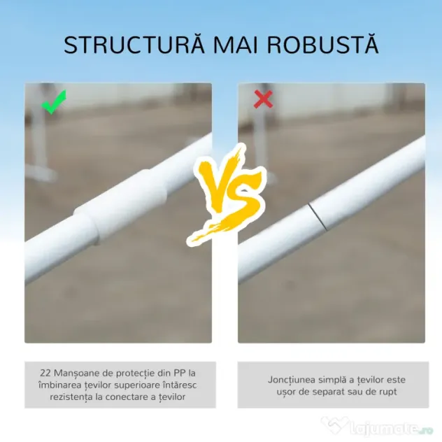 Outsunny Cort pentru Petreceri 6x3m cu Pereti Laterali Detasabili, Foisor de Gradina cu Usi si Ferestre, Alb