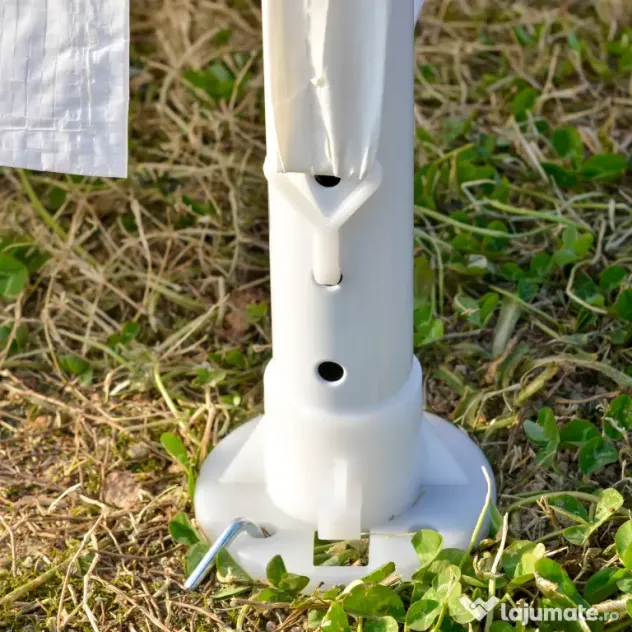 Outsunny Cort pentru Petreceri 6x3m cu Pereti Laterali Detasabili, Foisor de Gradina cu Usi si Ferestre, Alb