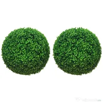 Homcom Set 2 Plante Artificiale – Boxwood Ø40 cm, Decor Verde Natural
