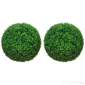 HOMCOM Set de 2 Bile Artificiale, Bile de Arbori Topiari din Buxus,  Ø40cm, Verde | Aosom Romania 