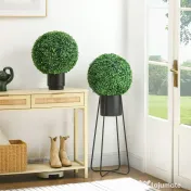 HOMCOM Set de 2 Bile Artificiale, Bile de Arbori Topiari din Buxus,  Ø40cm, Verde | Aosom Romania 