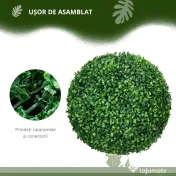 HOMCOM Set de 2 Bile Artificiale, Bile de Arbori Topiari din Buxus,  Ø40cm, Verde | Aosom Romania 