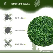 HOMCOM Set de 2 Bile Artificiale, Bile de Arbori Topiari din Buxus,  Ø40cm, Verde | Aosom Romania 