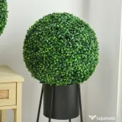 HOMCOM Set de 2 Bile Artificiale, Bile de Arbori Topiari din Buxus,  Ø40cm, Verde | Aosom Romania 