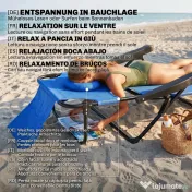 Outsunny Sezlong Plaja Pliabil cu 4 Nivele Rabatare si brațe, Greutate sustinuta 120 kg,Gri | Aosom Romania