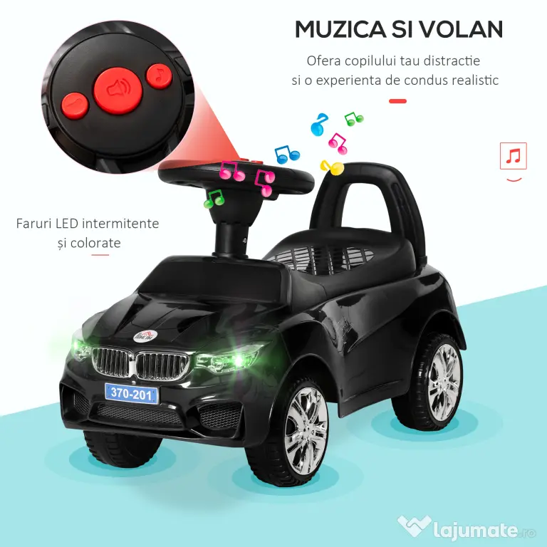 Volan Copii 1-3 Ani, Faruri, Melodii, Roșu | Aosom Romania
