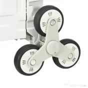 HOMCOM Cărucior de cumpărături pliabil, din aluminiu, cu roți pentru scări, alb 