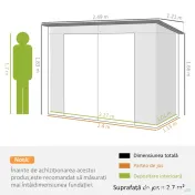 Outsunny Sopron Gradina 8×4 ft – Otel Galvanizat pentru Depozitare | Aosom Romania