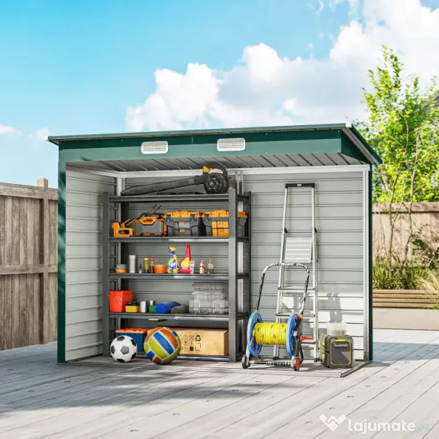 Outsunny Sopron Gradina 8×4 ft – Otel Galvanizat pentru Depozitare | Aosom Romania