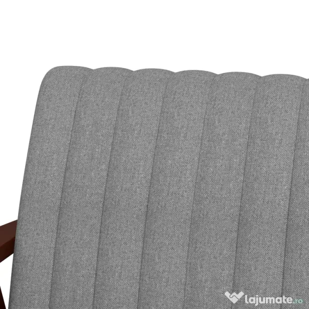 HOMCOM Fotoliu Tip Scaun din Material, Fotoliu Capitonat pentru Dormitor, Sufragerie, cu Picioare din Lemn, 64x74,5x75,5 cm, Gri | Aosom Romania