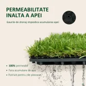 Outsunny Dale pentru Gradina cu Iarba Sintetica 30x30cm 10 Bucati, Gazon Artificial Realist, Densitate 6500 Verde