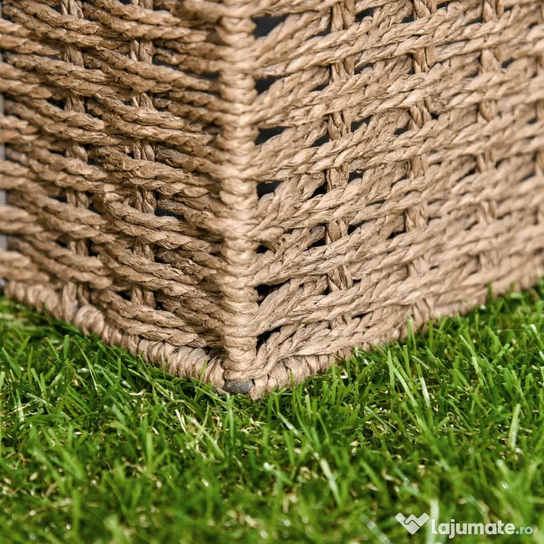 Outsunny Dale pentru Gradina cu Iarba Sintetica 30x30cm 10 Bucati, Gazon Artificial Realist, Densitate 6500 Verde