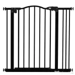 PawHut Poartă Extensibilă pentru Câini fără Șuruburi, Poartă de Siguranță Reglabilă, 94-100x94 cm, Negru | Aosom Romania