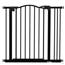 PawHut Poartă Extensibilă pentru Câini fără Șuruburi, Poartă de Siguranță Reglabilă, 94-100x94 cm, Negru | Aosom Romania