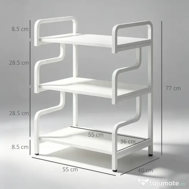 HOMCOM Rafturi de Depozitare cu 3 Niveluri, Rafturi Metalice | Aosom Romania