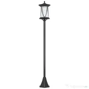 Outsunny Felinar Solar de Grădină și Alei cu Autonomie 6h, Montaj pe Sol, Felinar din ABS și Policarbonat, Rezistent la Apă IP44, pentru Terasă, Grădină, Alei, 17x17x127 cm, Negru | Aosom Romania 