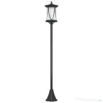 Outsunny Lampadar Solar cu 6h Autonomie și Ancorare în Sol, Lampadar de Exterior din Policarbonat și ABS IP44, 17x17x127 cm, Negru