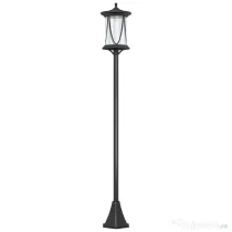 Outsunny Lampadar Solar cu 6h Autonomie și Ancorare în Sol, Lampadar de Exterior din Policarbonat și ABS IP44, 17x17x127 cm, Negru