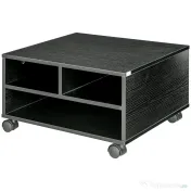 HOMCOM Cabinet pentru Imprimantă cu 2 Rafturi, Birou din Lemn și Cabinet de studiu cu Roți, 47x40x22.5 cm, Negru | Aosom Romania 
