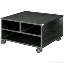 HOMCOM Cabinet pentru Imprimantă cu 2 Rafturi, Birou din Lemn și Cabinet de studiu cu Roți, 47x40x22.5 cm, Negru | Aosom Romania